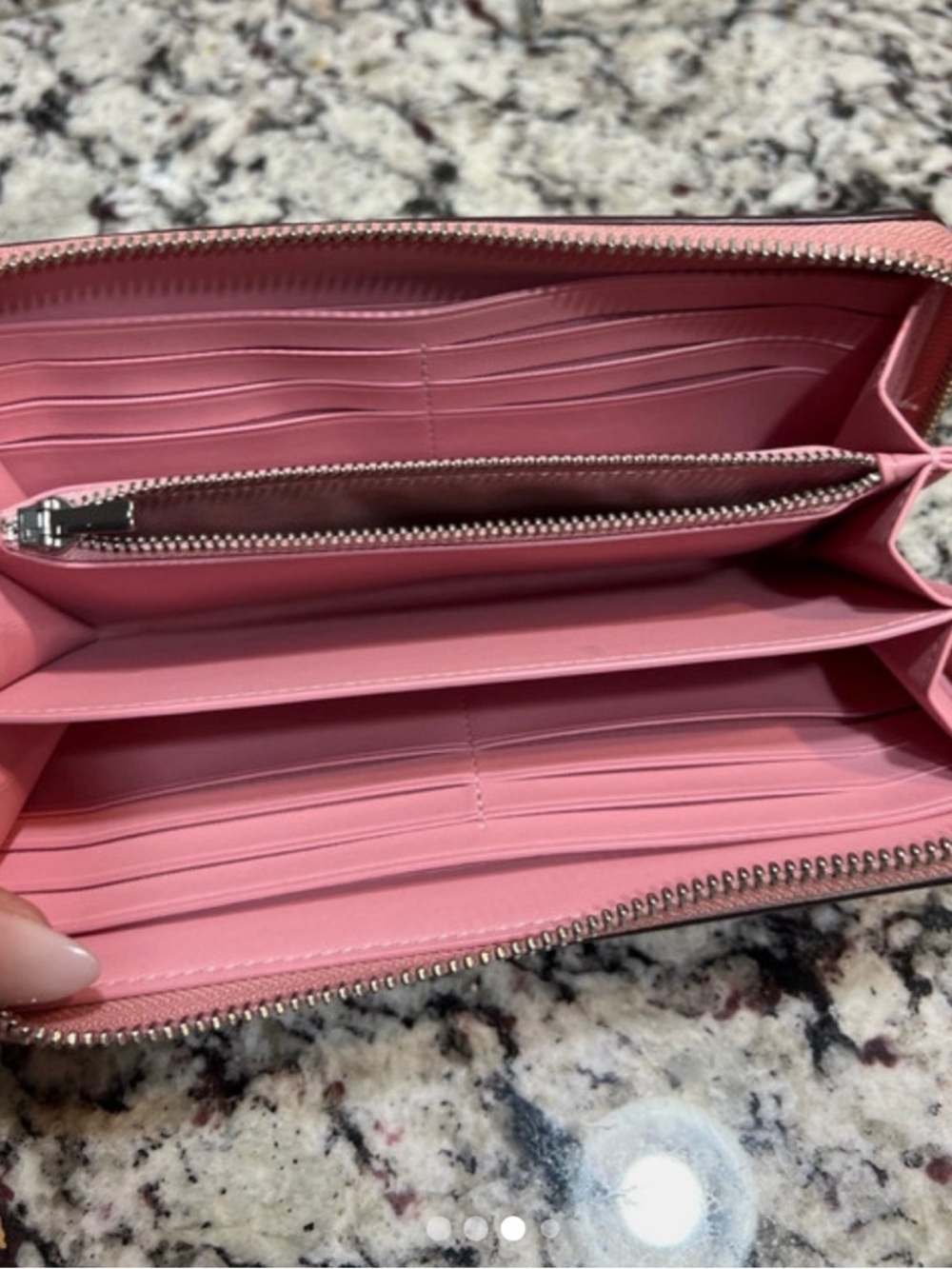 Coach Pink Leather Zip Wallet with Sundae Patch - Picture 2 of 3